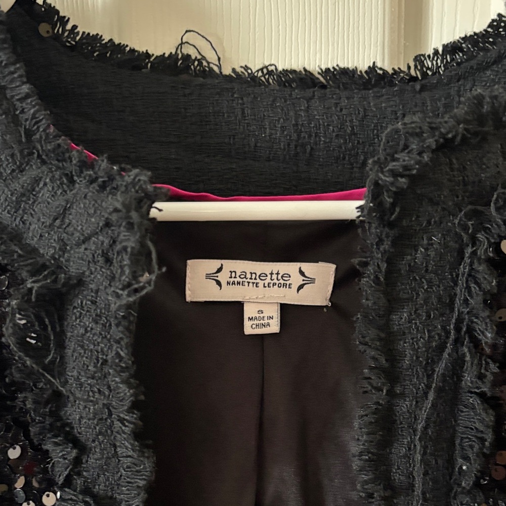 Nanette Lepore Black Sequin Blazer - Picture 2 of 5